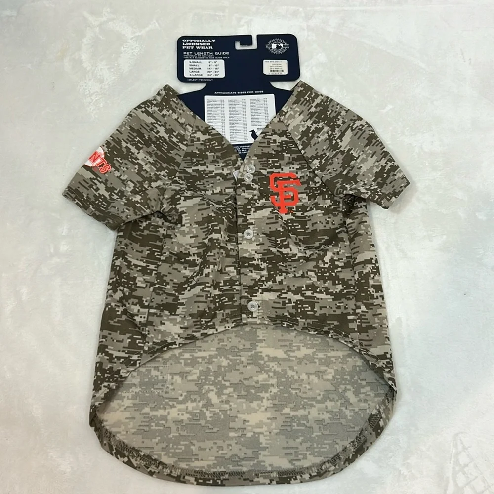 MLB San Francisco Giants Camo Pet Jersey Tan & Orange
